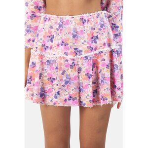 LoveShackFancy Ignacia Floral Tiered Ruffle Mini Skirt P A001312